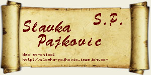 Slavka Pajković vizit kartica